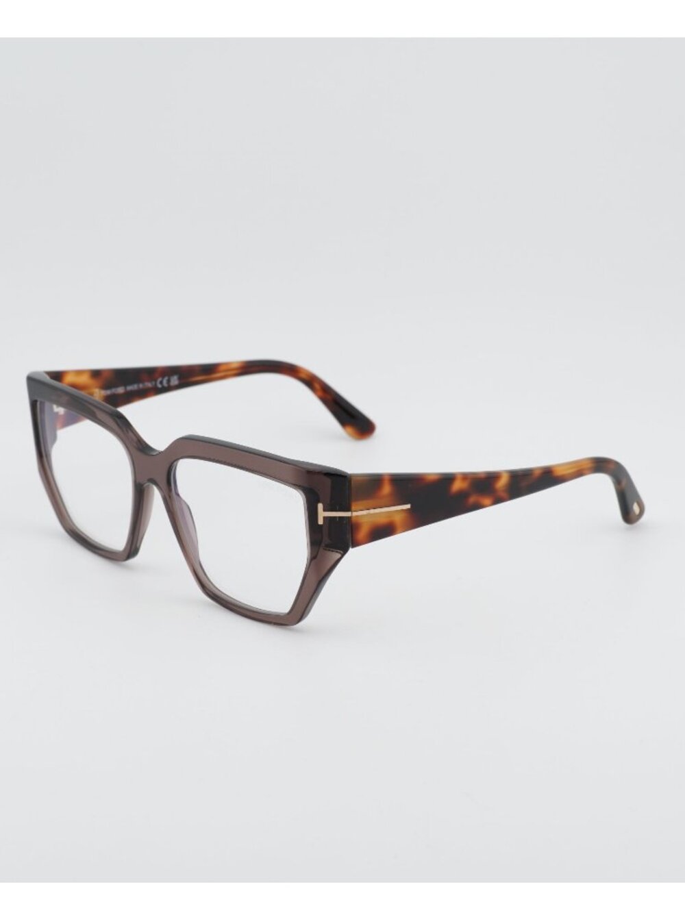 Tom Ford FT5951-B 048 Eyeglasses Brown 54mm Square Frame, Blue Light Block